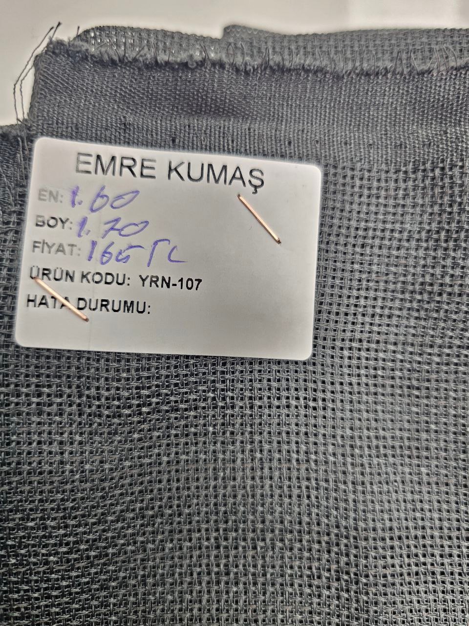 Füme Renk Linen Kumaş