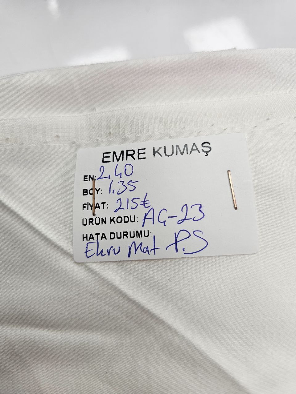 Ekru Renk Mat Pamuk Saten Kumaş