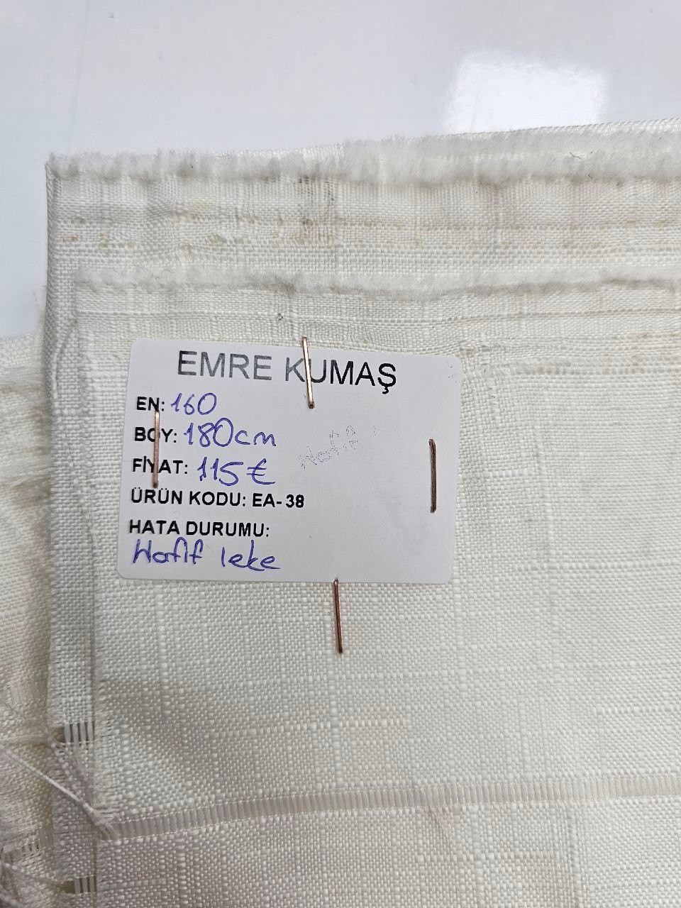 Ekru Ajurlu İsveç Keteni Kumaşı