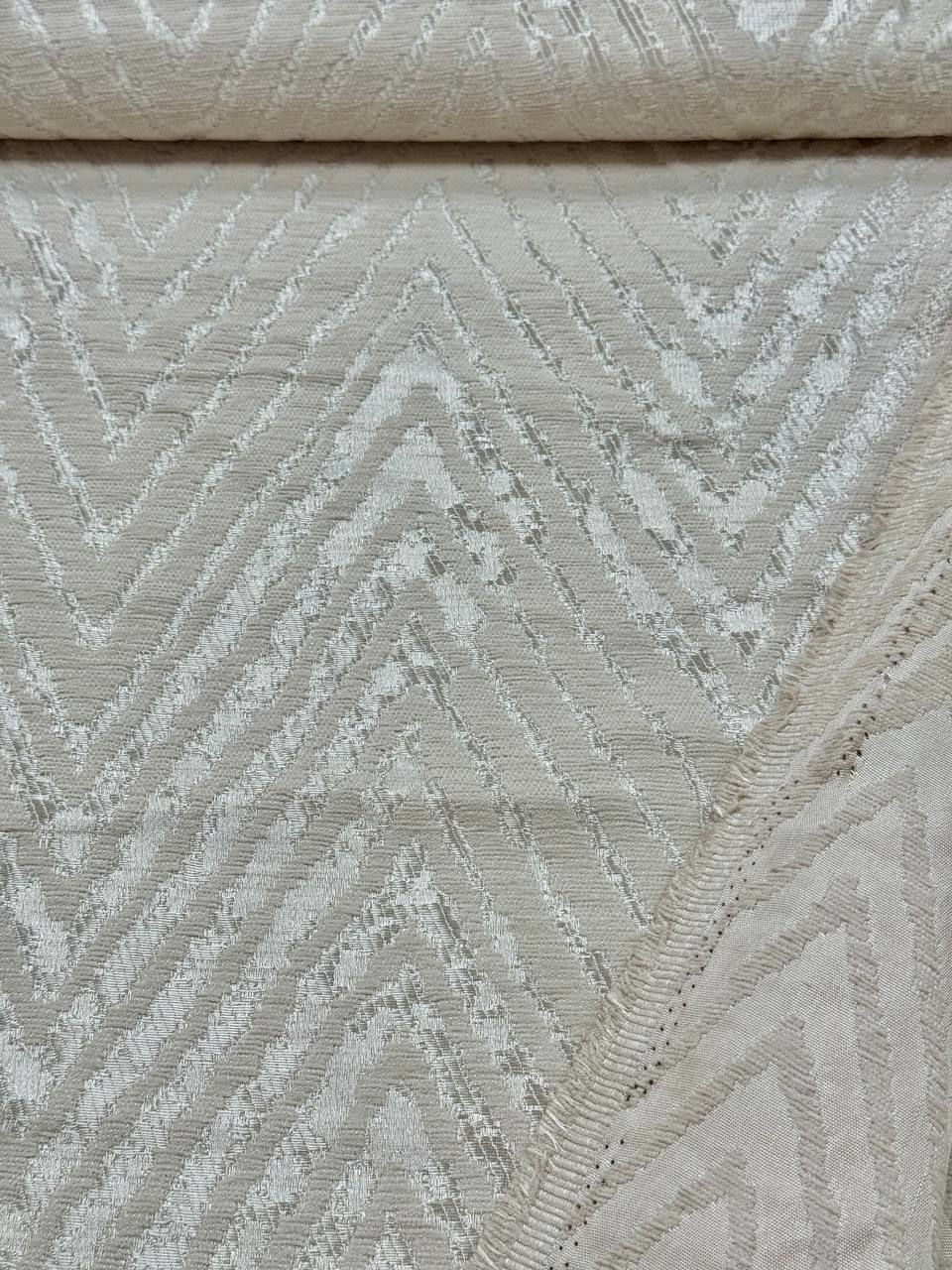 Kapuçino Zigzag Desenli Şönil Pike Kumaş