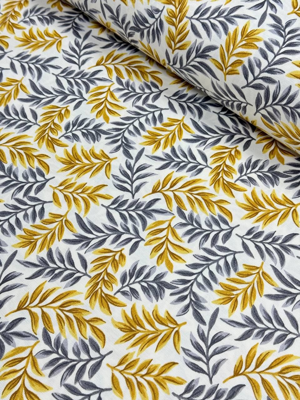 قماش بطة بنقشة غصن أصفر - قماش بطة