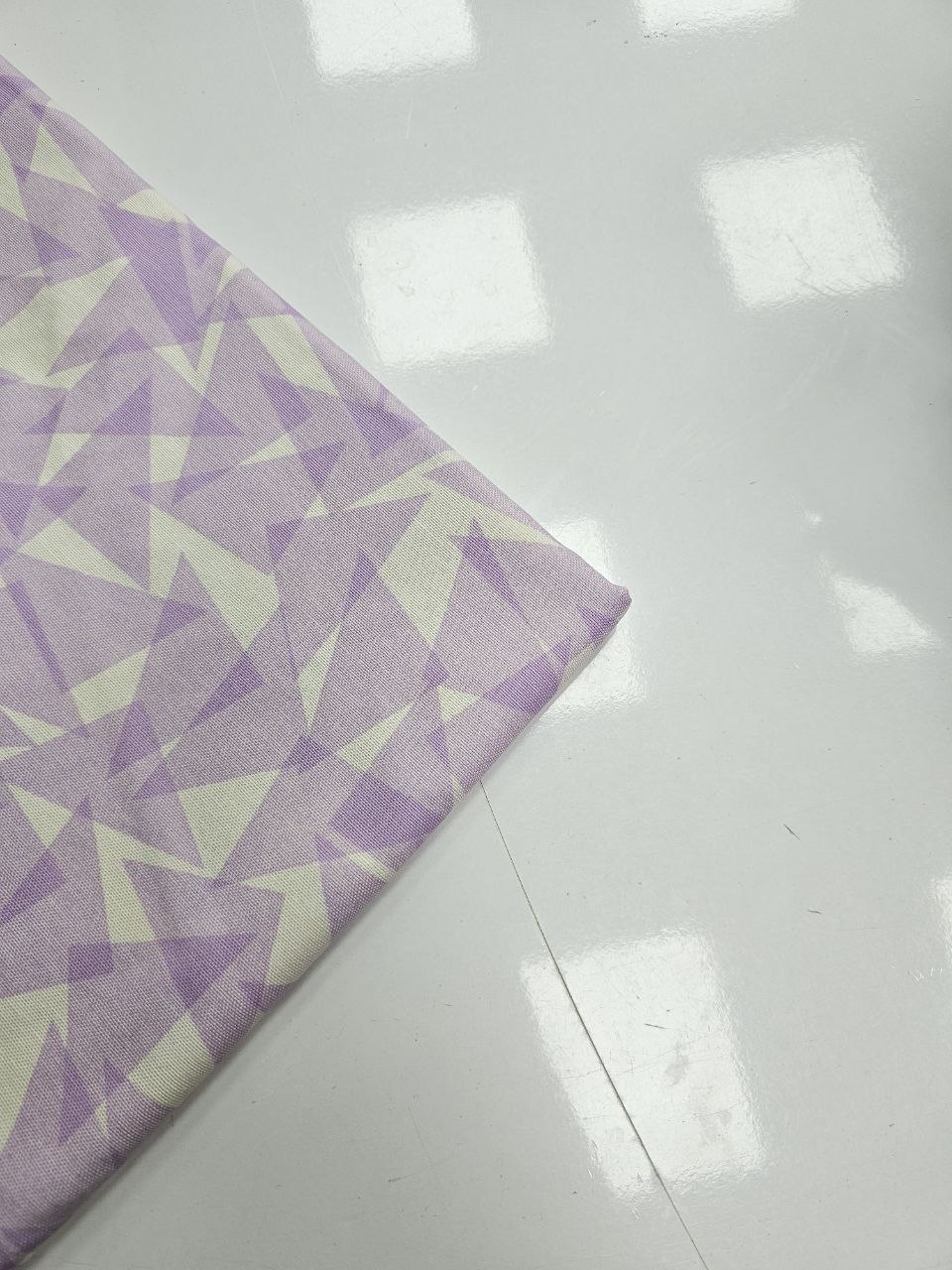 Lilac Triangle Patterned Duck Fabric