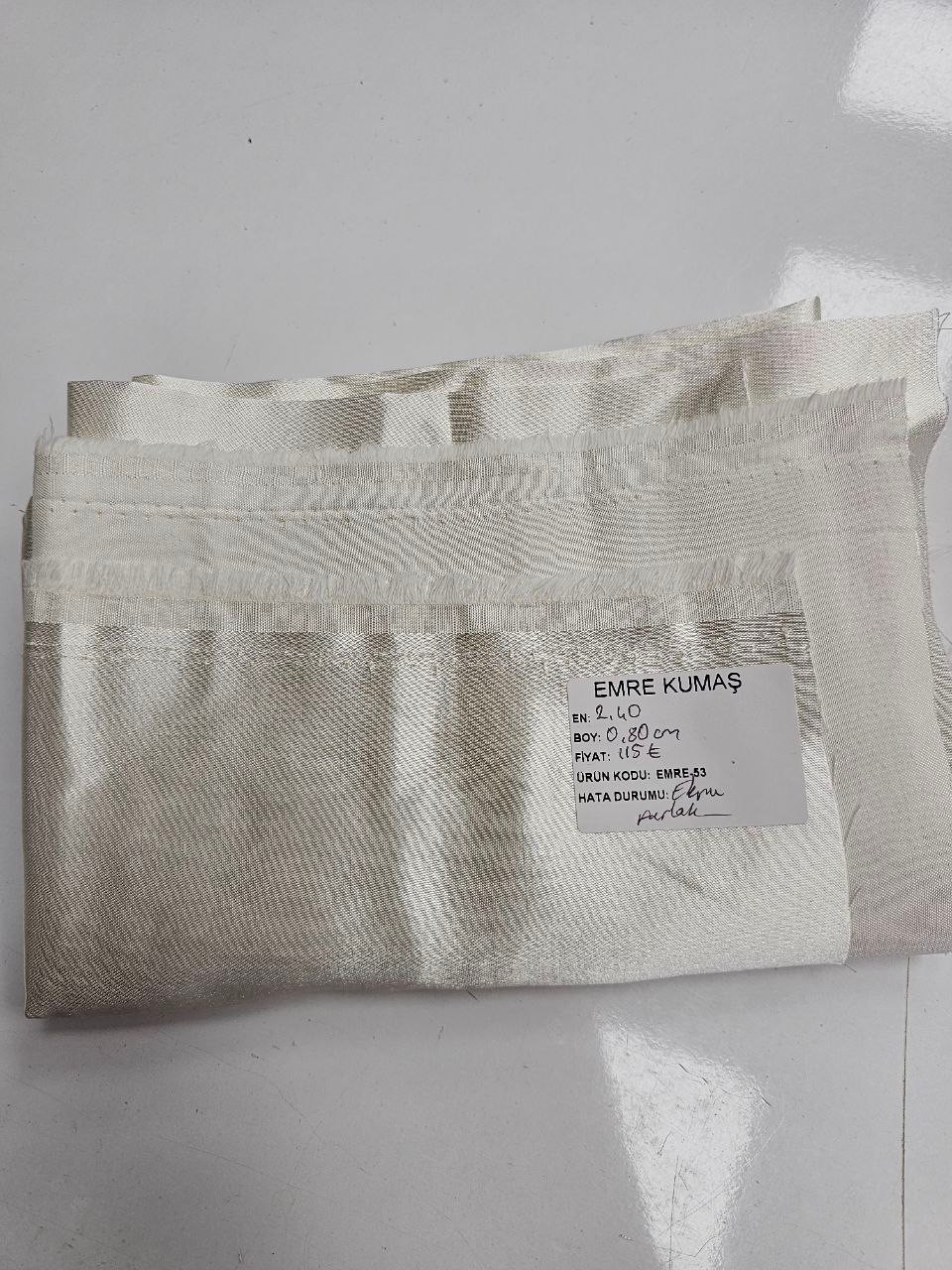 Ecru Color Shiny Cotton Satin Fabric
