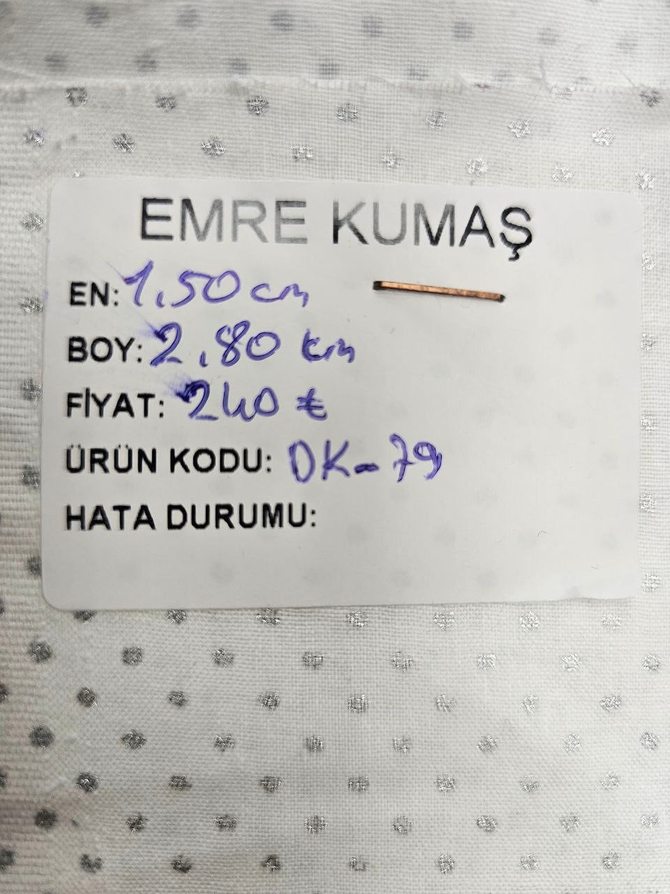 Mini Puantiye Desenli Giyimlik Poplin Kumaş