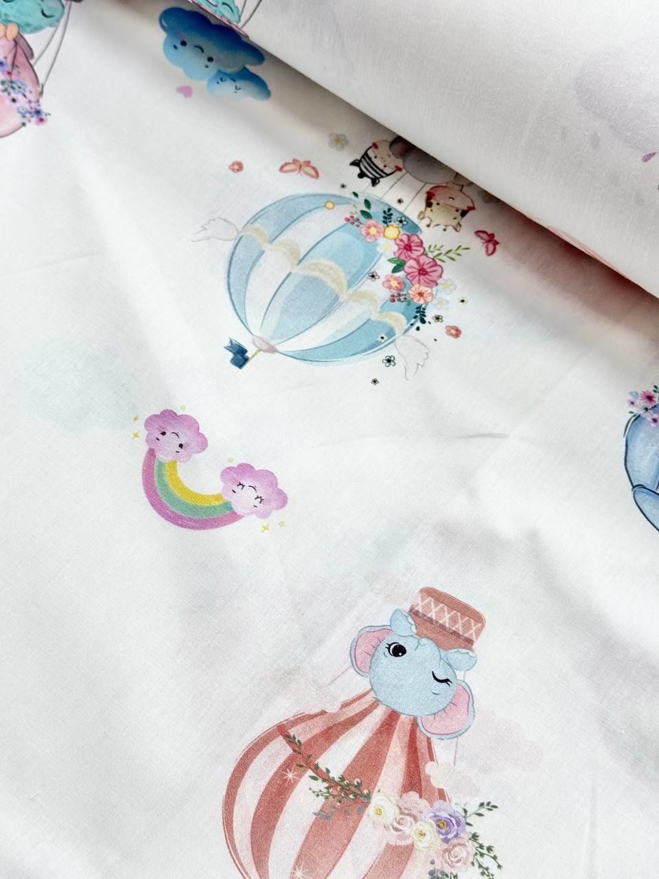 Digital Printed Flying Balloon Patterned Duvet Cover Poplin Fabric