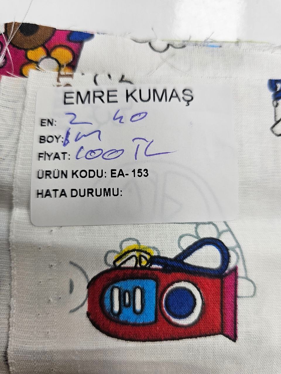Mini Arabalar Desenli Nevrresimlik Poplin Kumaş