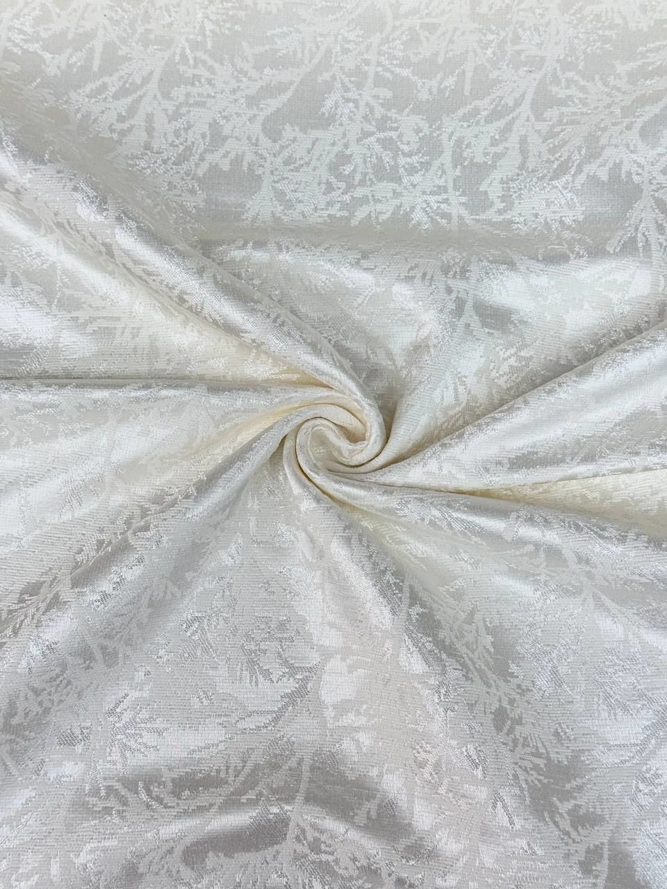 Ekru Hayat Ağacı Desenli Şönil Pike Kumaş