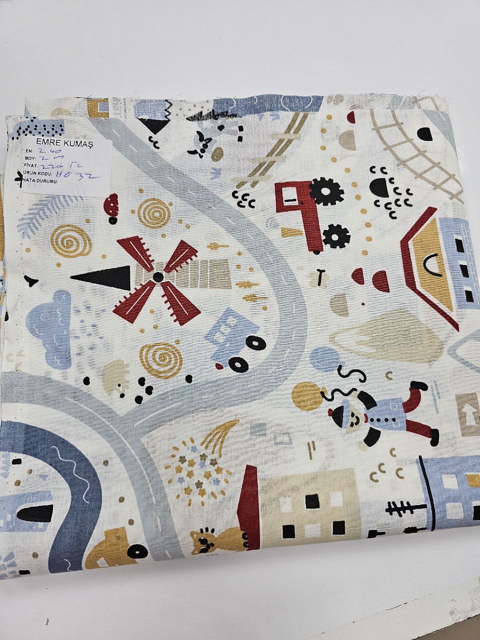 Mini City Patterned Duvet Cover Poplin Fabric
