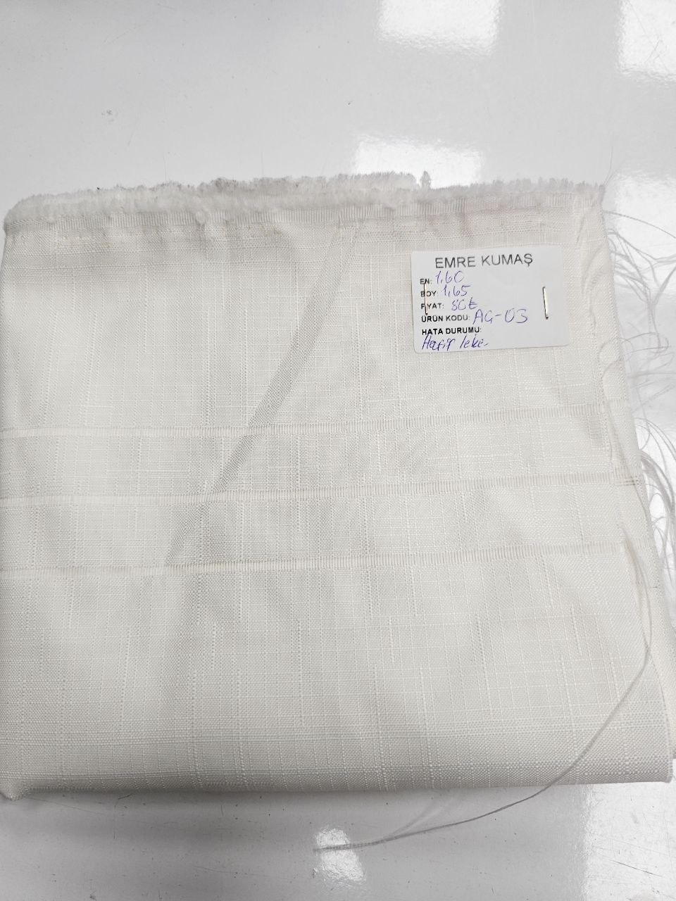 Ekru Renk Ajurlu İsveç Keten Kumaş