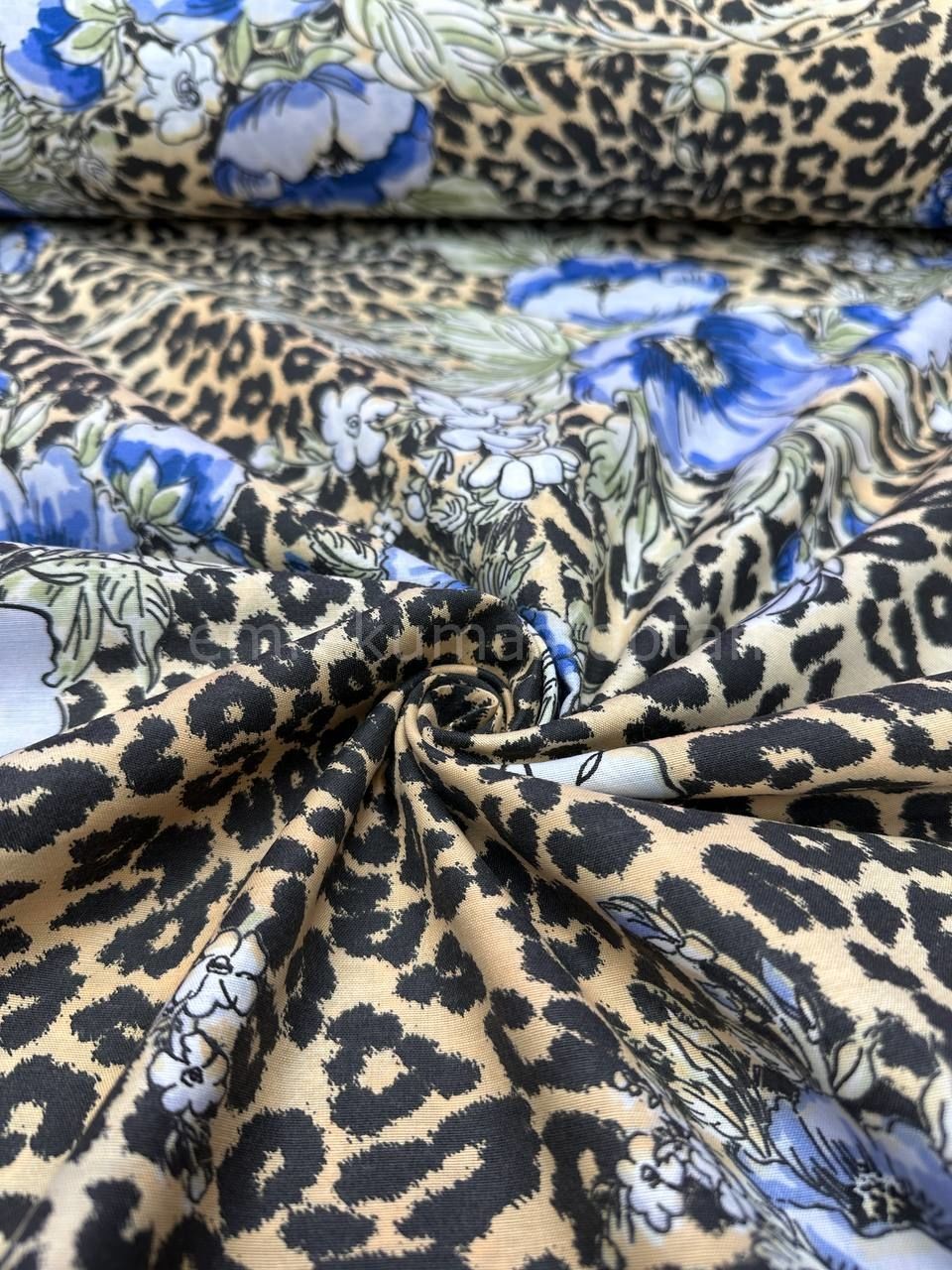 Leopar Desenli Nevresimlik Poplin Kumaş