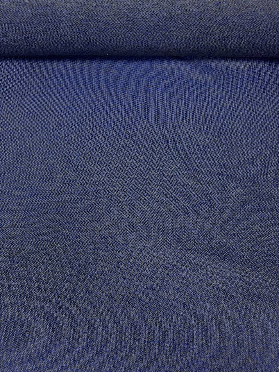 Keten Döşemelik Kumaş - Kendinden Desenli Saks Mavisi