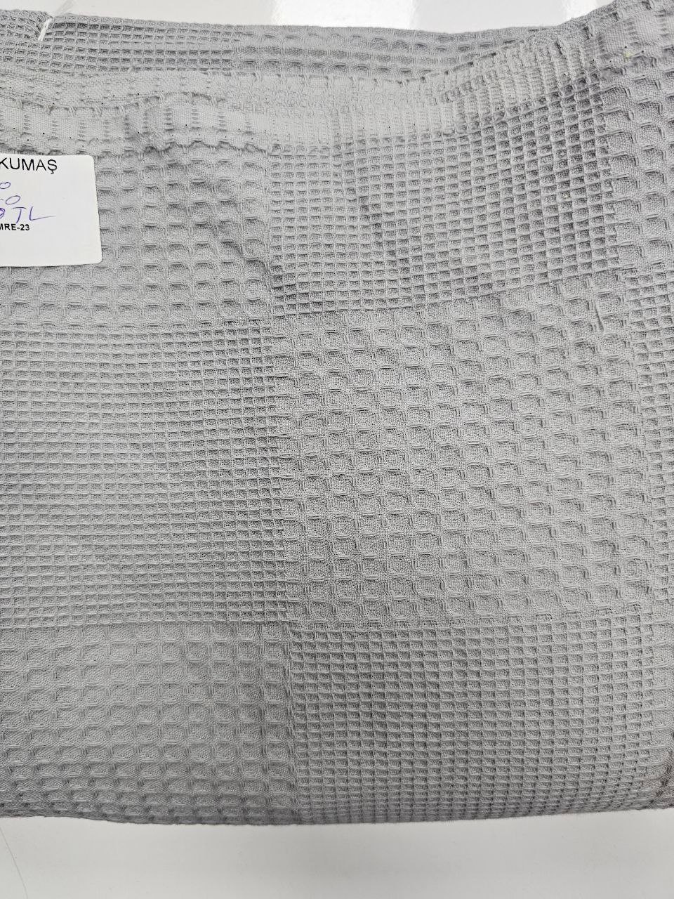 Gri Renk Waffle Pike Kumaşı