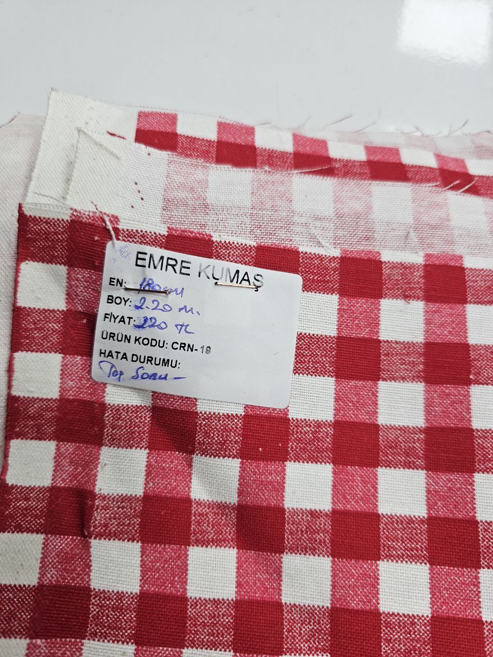 Kare Desenli Duck Kumaş