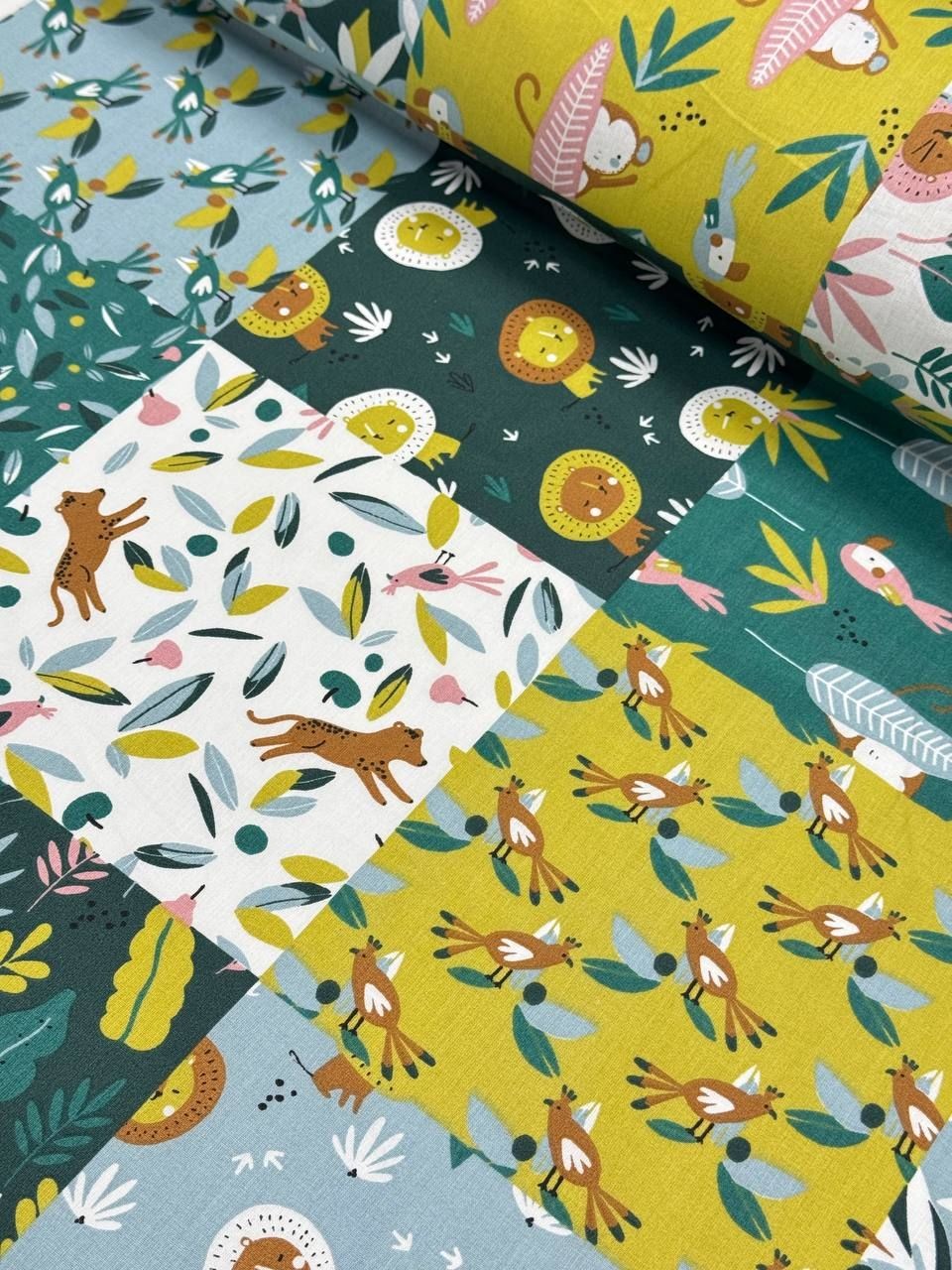 Doğa Desenli İthal Poplin Kumaş