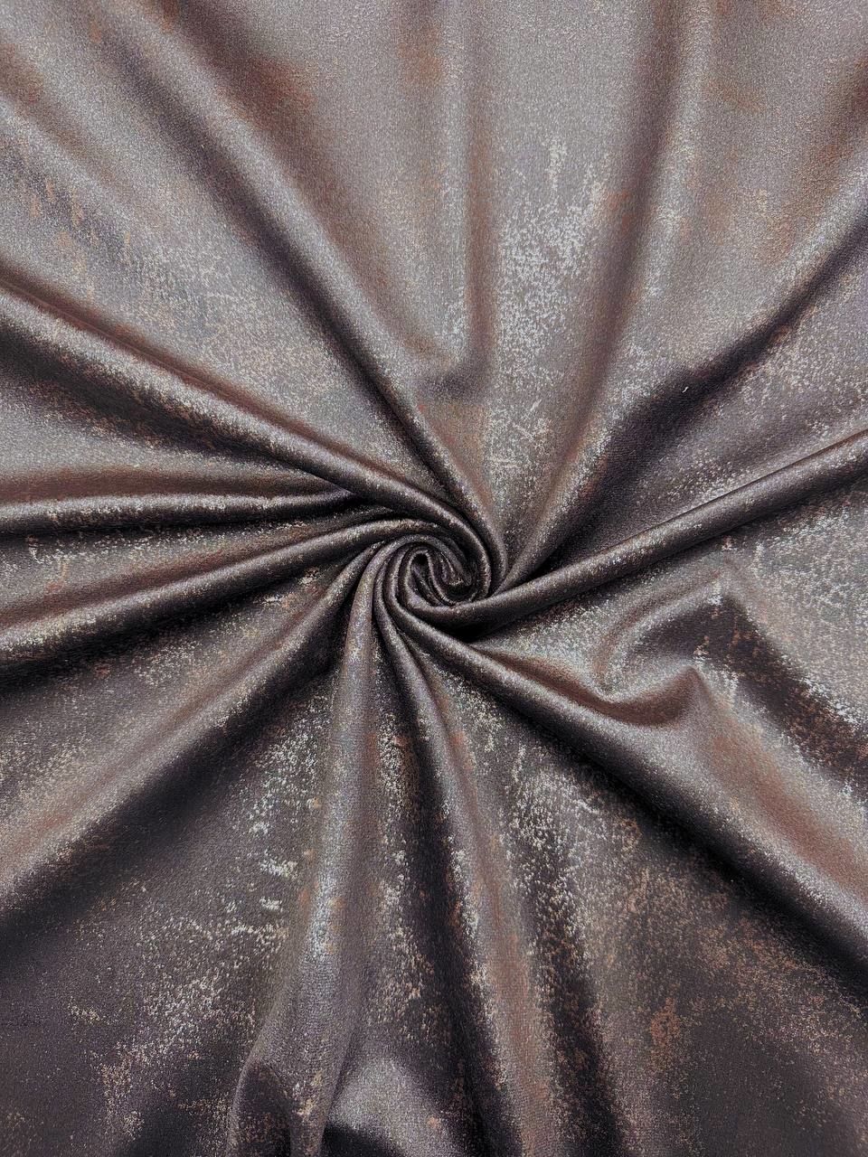 Acı Kahve Bulut Desenli Babyface Döşemelik Kadife Kumaş