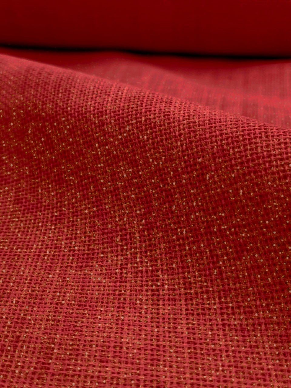 Kırmızı Simli Linen Kumaş