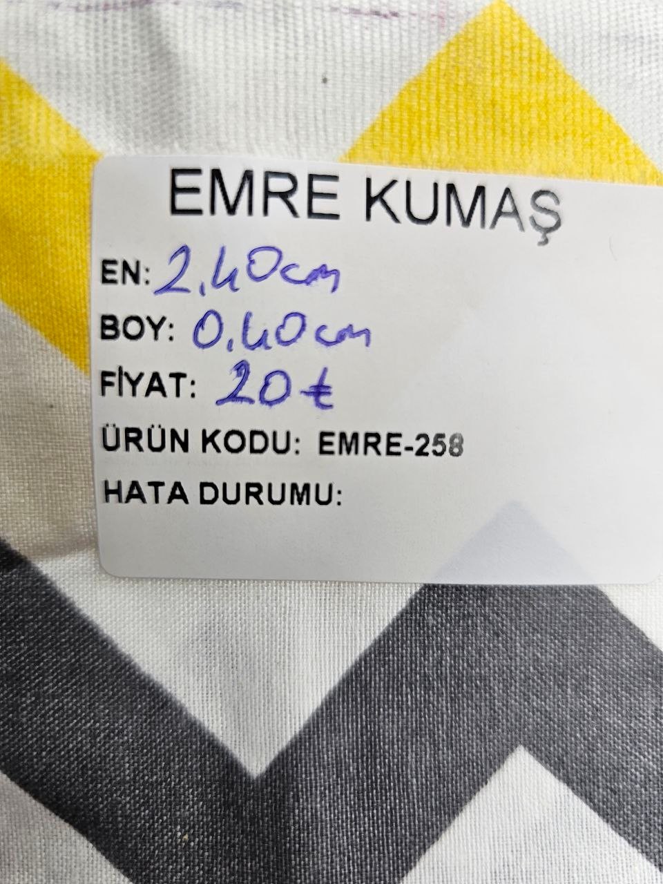 Sarı Zigzag Desenli Nevresimlik Poplin Kumaş