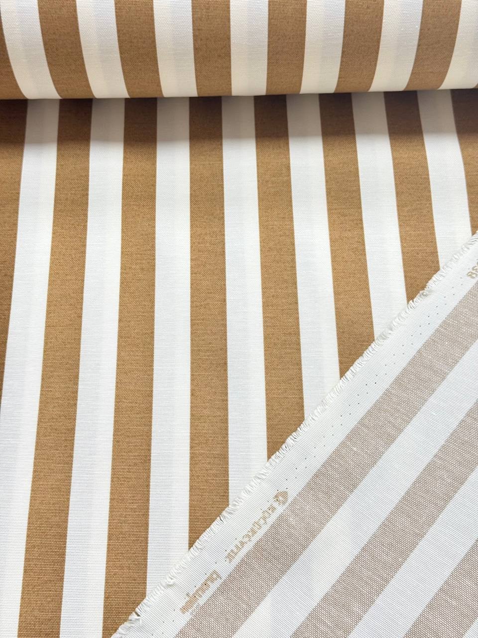 Brown Striped Duck Fabric - Duck Cloth