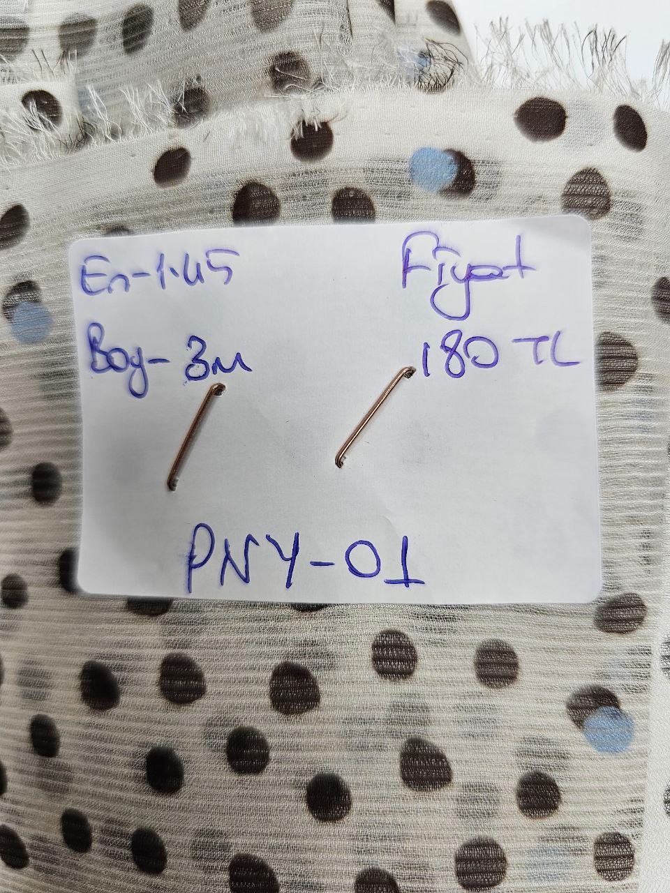 Mini Puantiye Desenli Giyimlik Şifon Kumaş