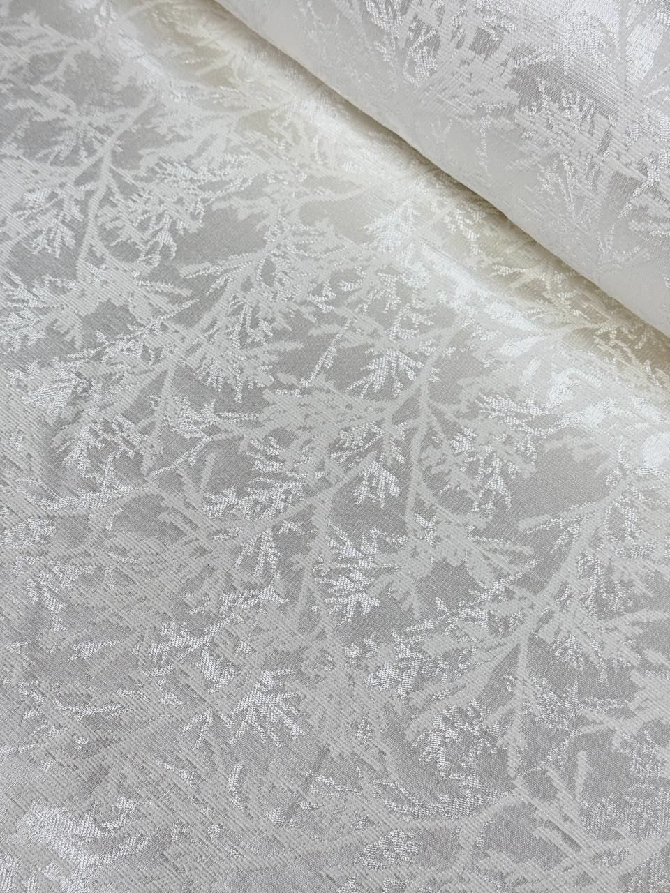 Ekru Hayat Ağacı Desenli Şönil Pike Kumaş