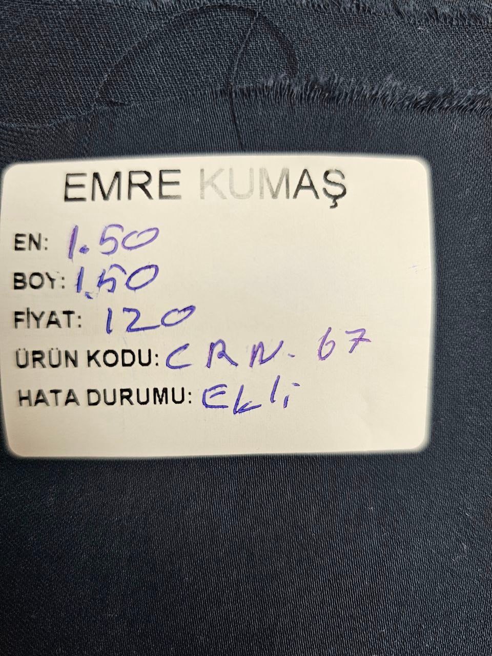 Lacivert Renk Giyimlik Krep Kumaş