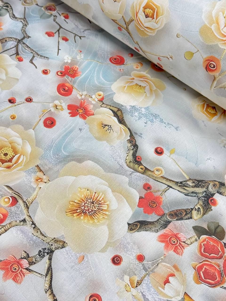 Dijital Baskı Desenli Nevresimlik Poplin Kumaş