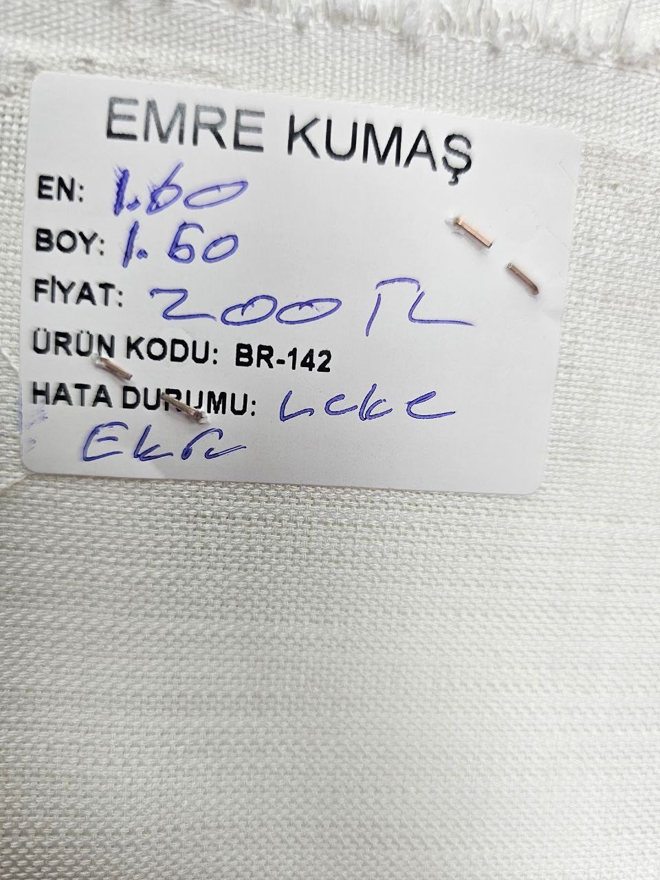Ekru Renk Simli Linen Kumaş