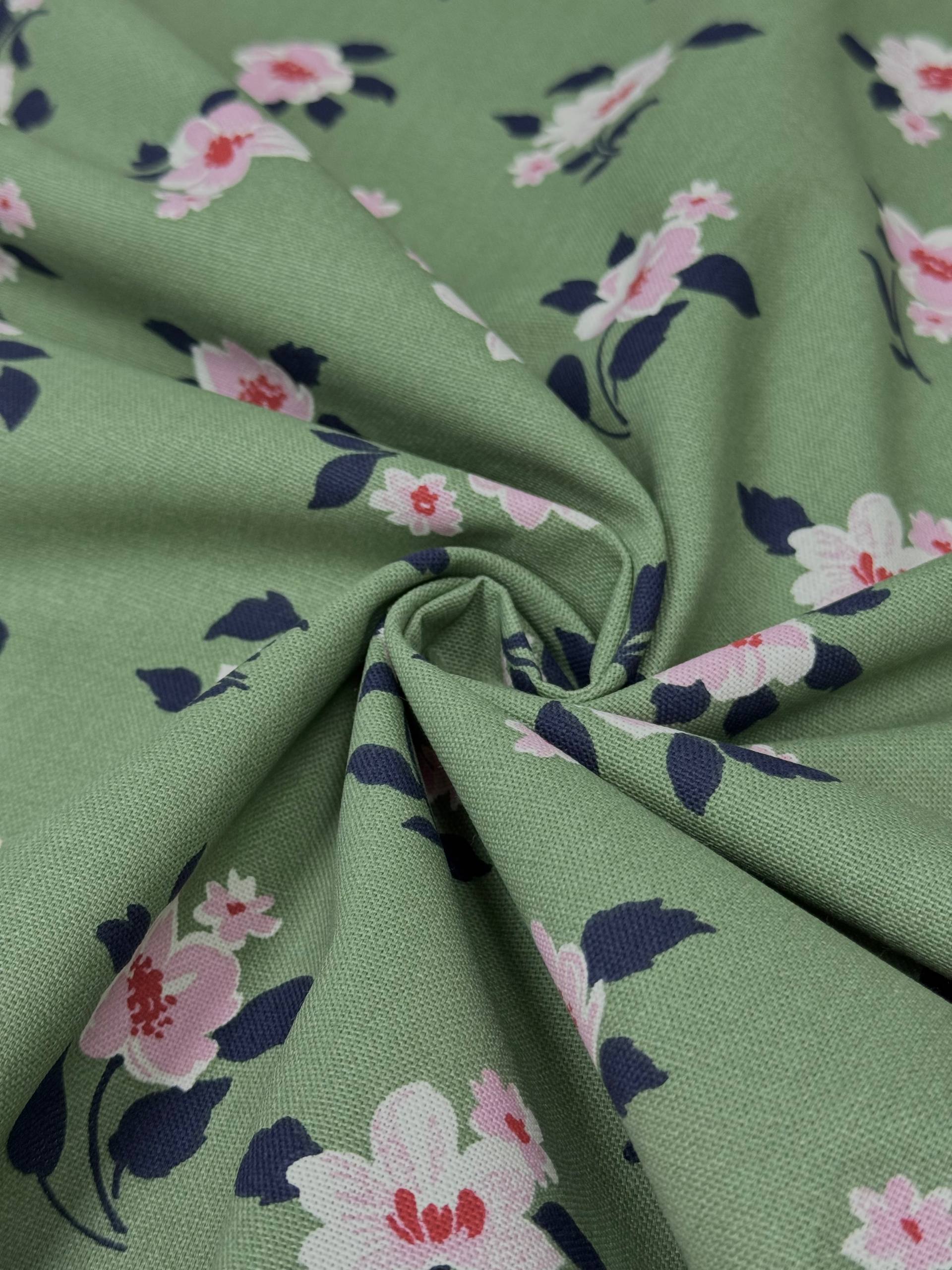 Flower Garden Patterned Duck Fabric - Duck Cloth