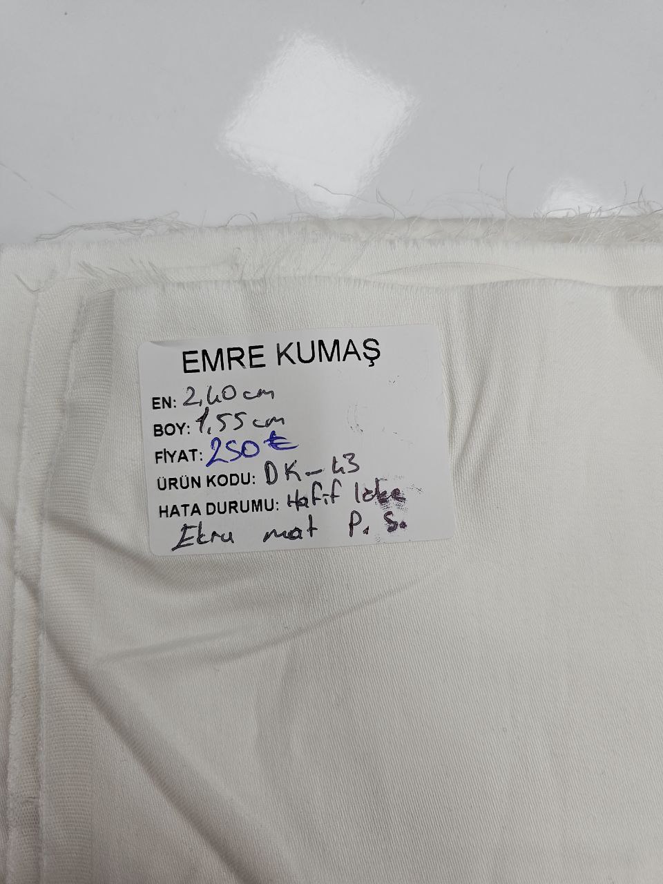 Ecru Color Matte Cotton Satin Fabric