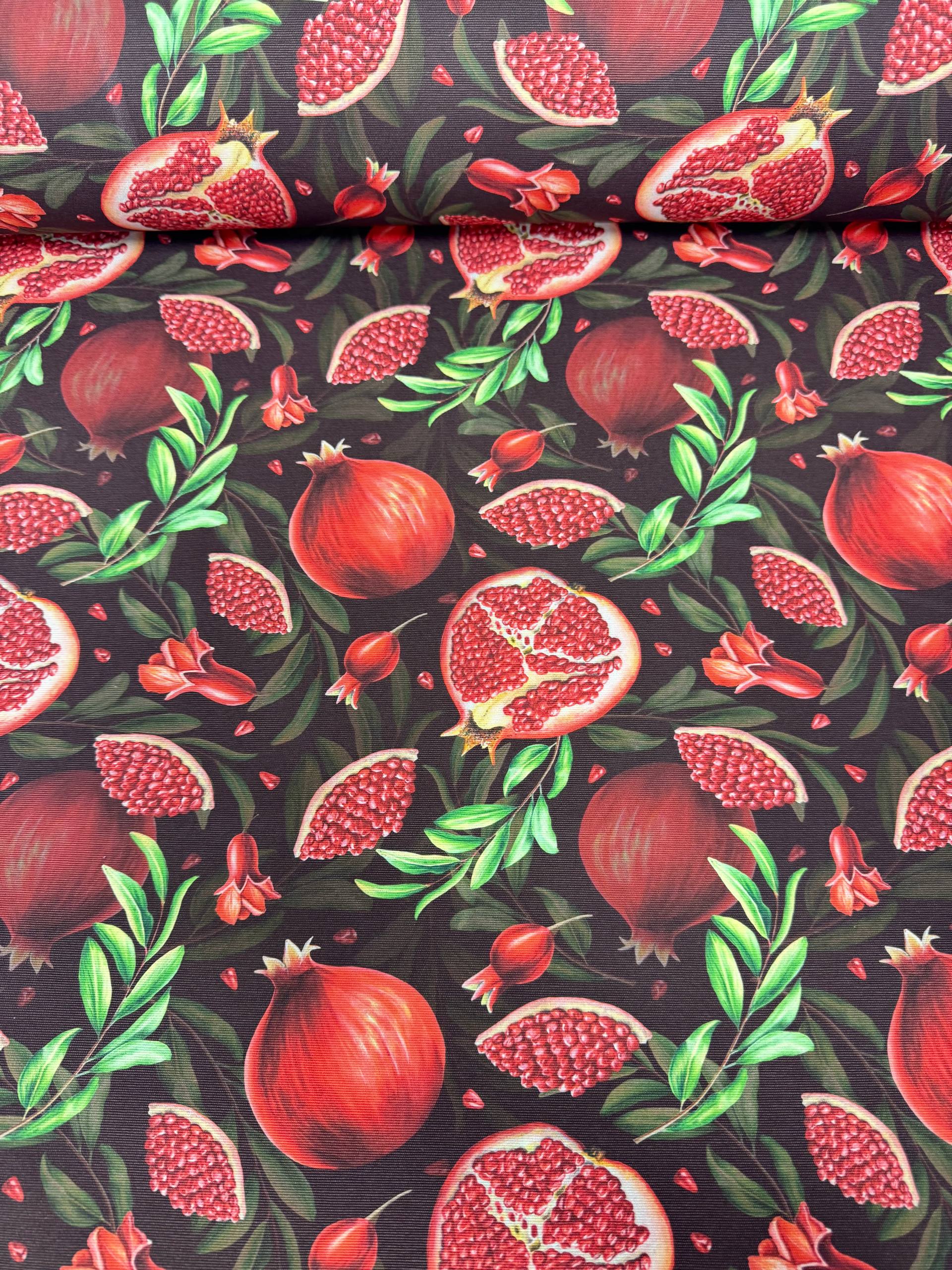 Nar Desenli Dijital Baskılı Duck Kumaş - Duck Bezi