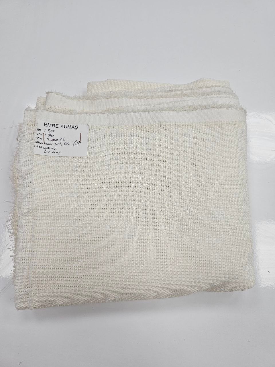 Krem Renk Simsiz Linen Kumaş