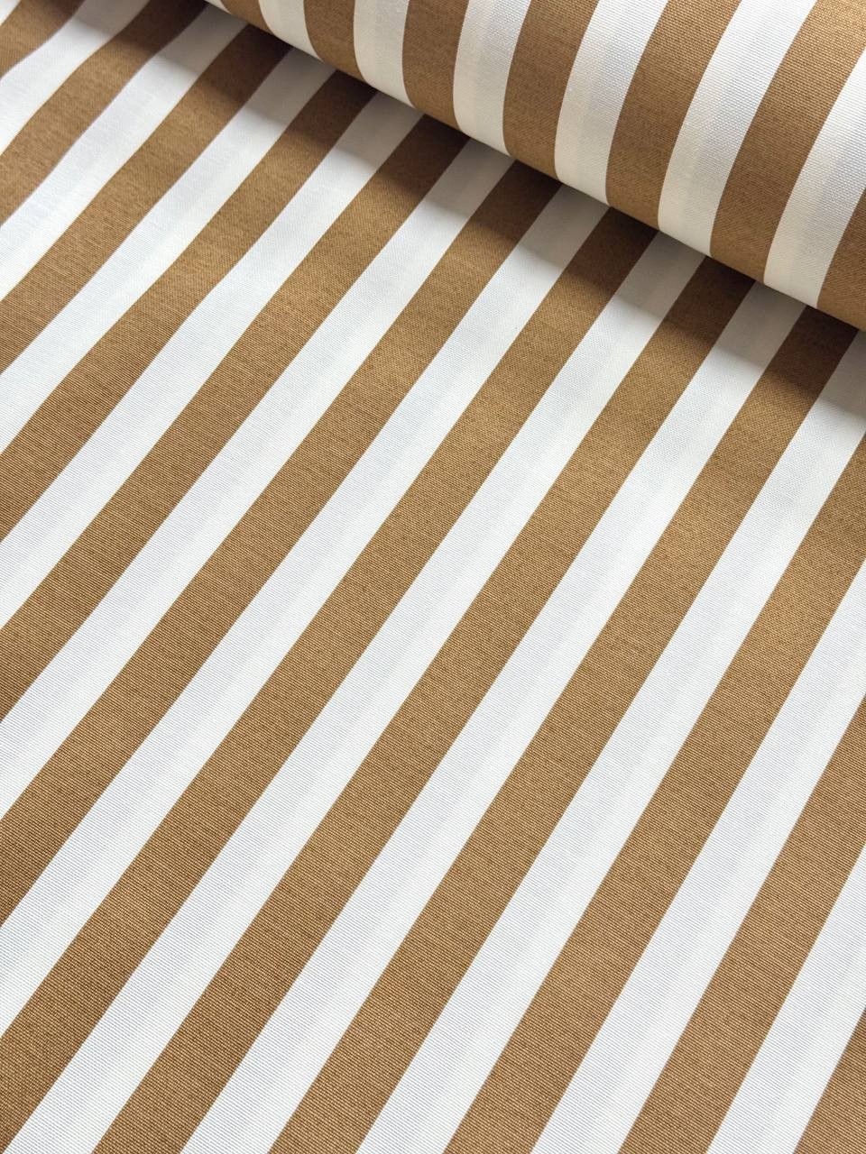 Brown Striped Duck Fabric - Duck Cloth