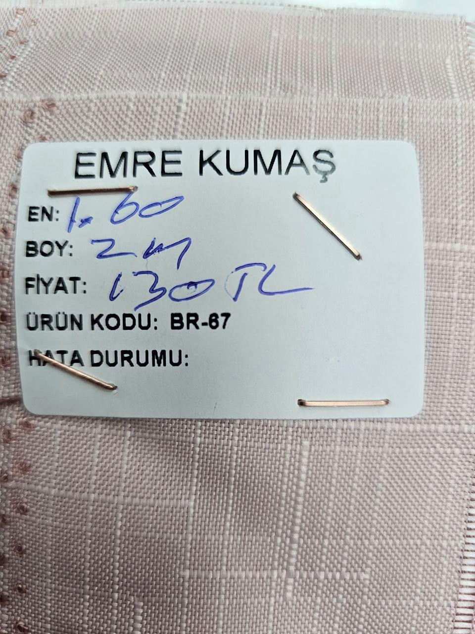 Pudra Ajurlu İsveç Keteni Kumaş