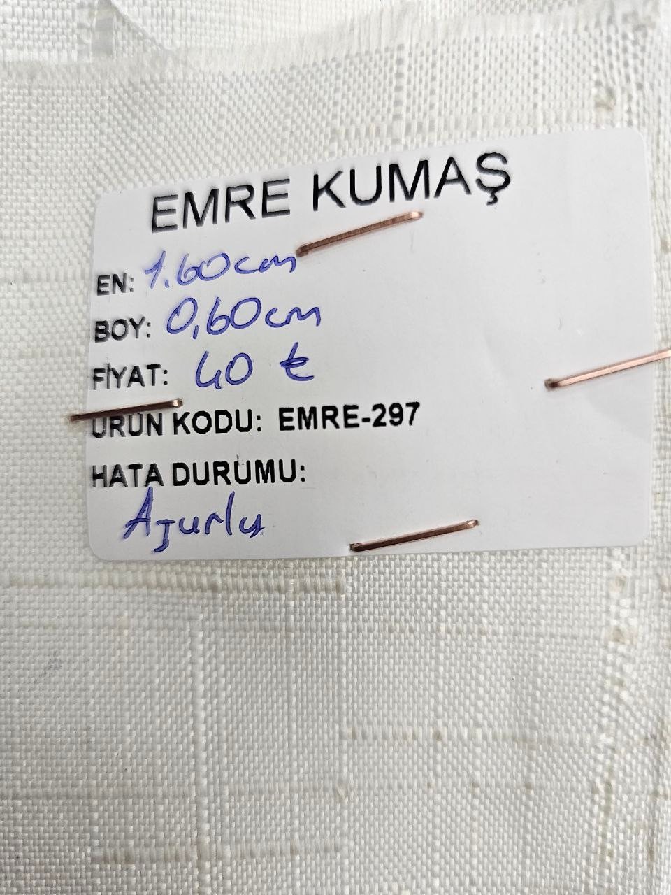 Ekru Ajurlu  İsveç Keteni Kumaş