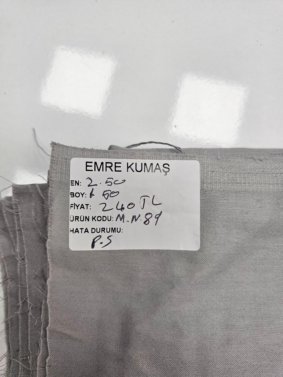 Gri Mat Pamuk Saten Kumaş
