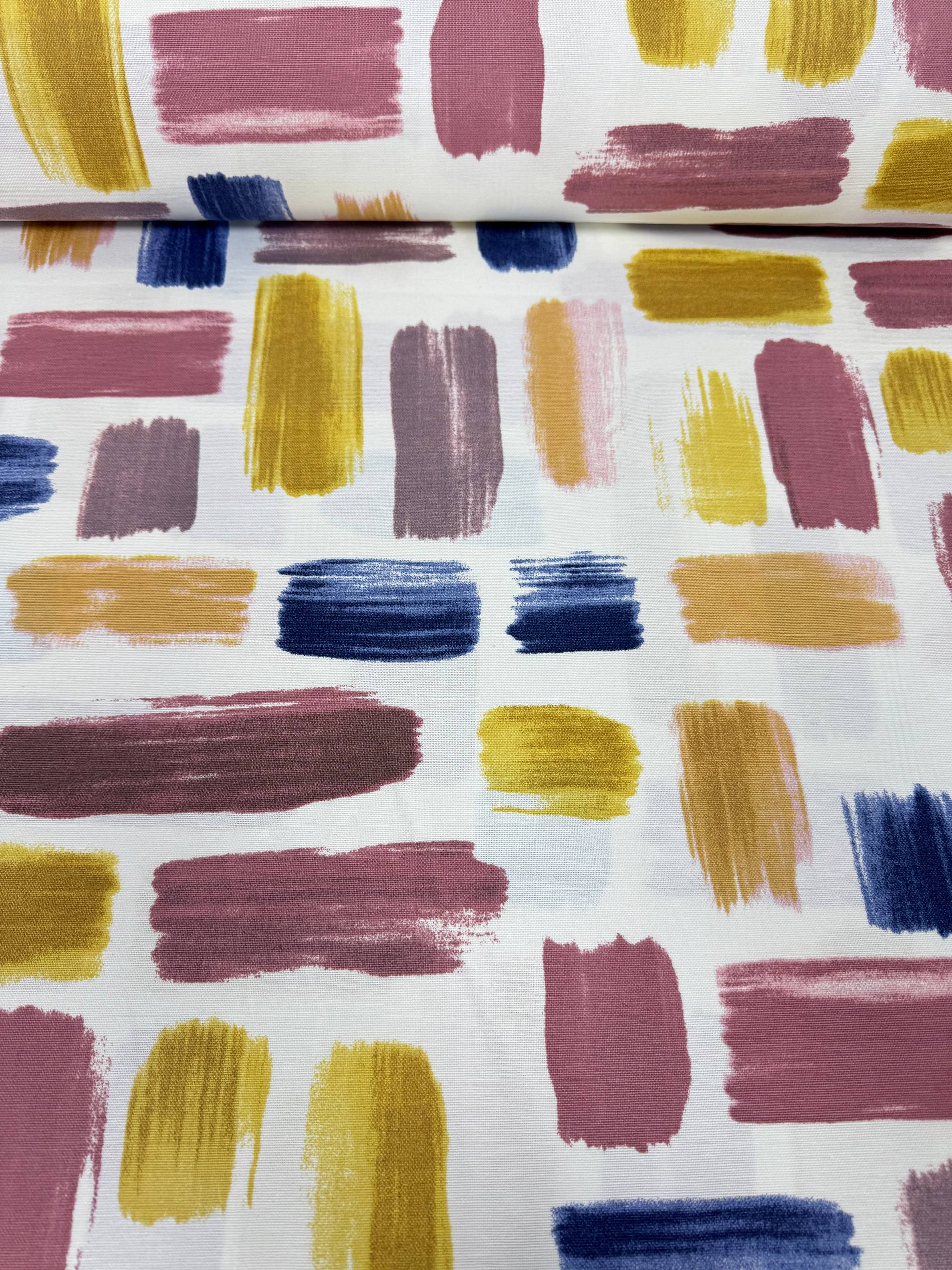 Boya Desenli Duck Kumaş - Duck Bezi