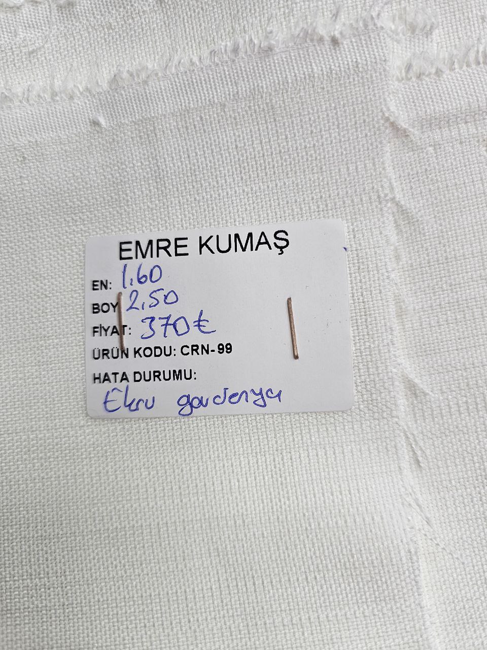 Ekru Renk Simsiz Gardenya Kumaş