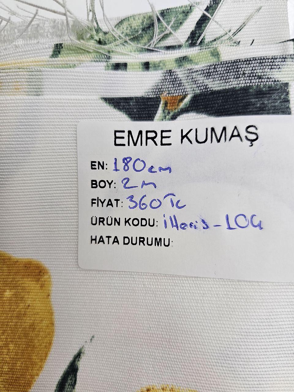 Limon Desen Duck Kumaş