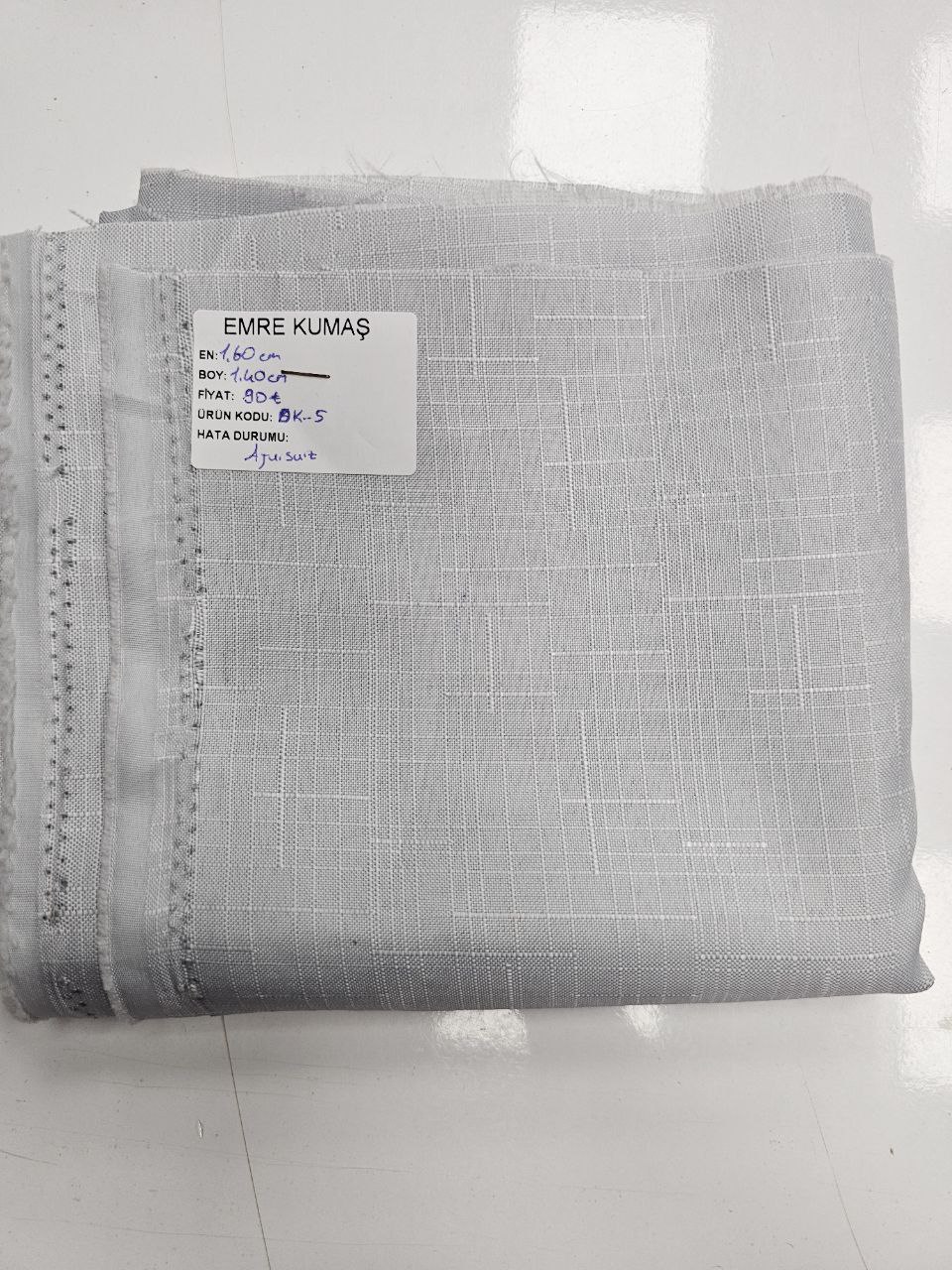 Grey Openwork Swedish Linen Fabric