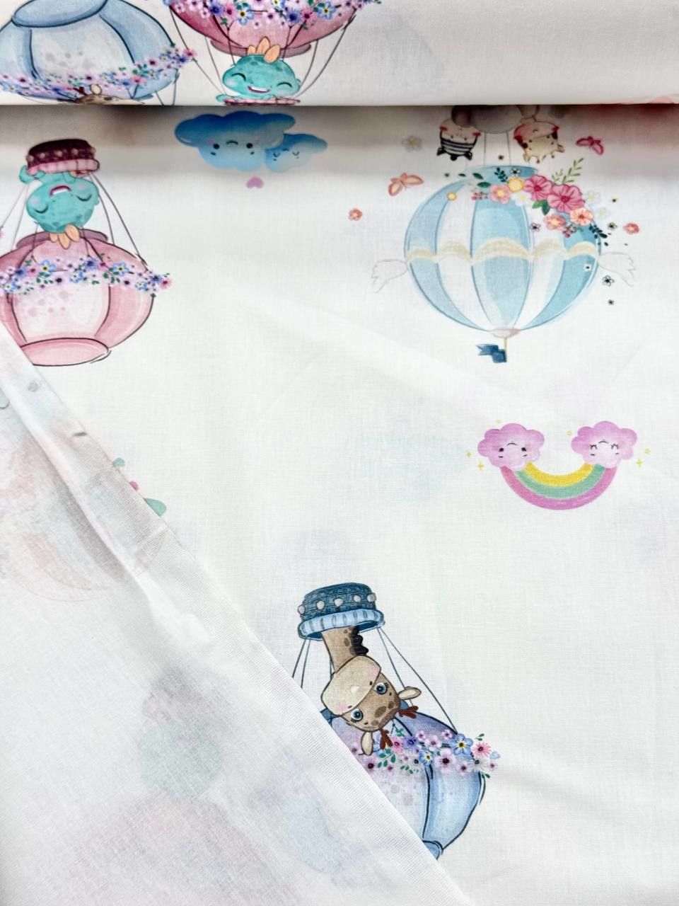 Digital Printed Flying Balloon Patterned Duvet Cover Poplin Fabric