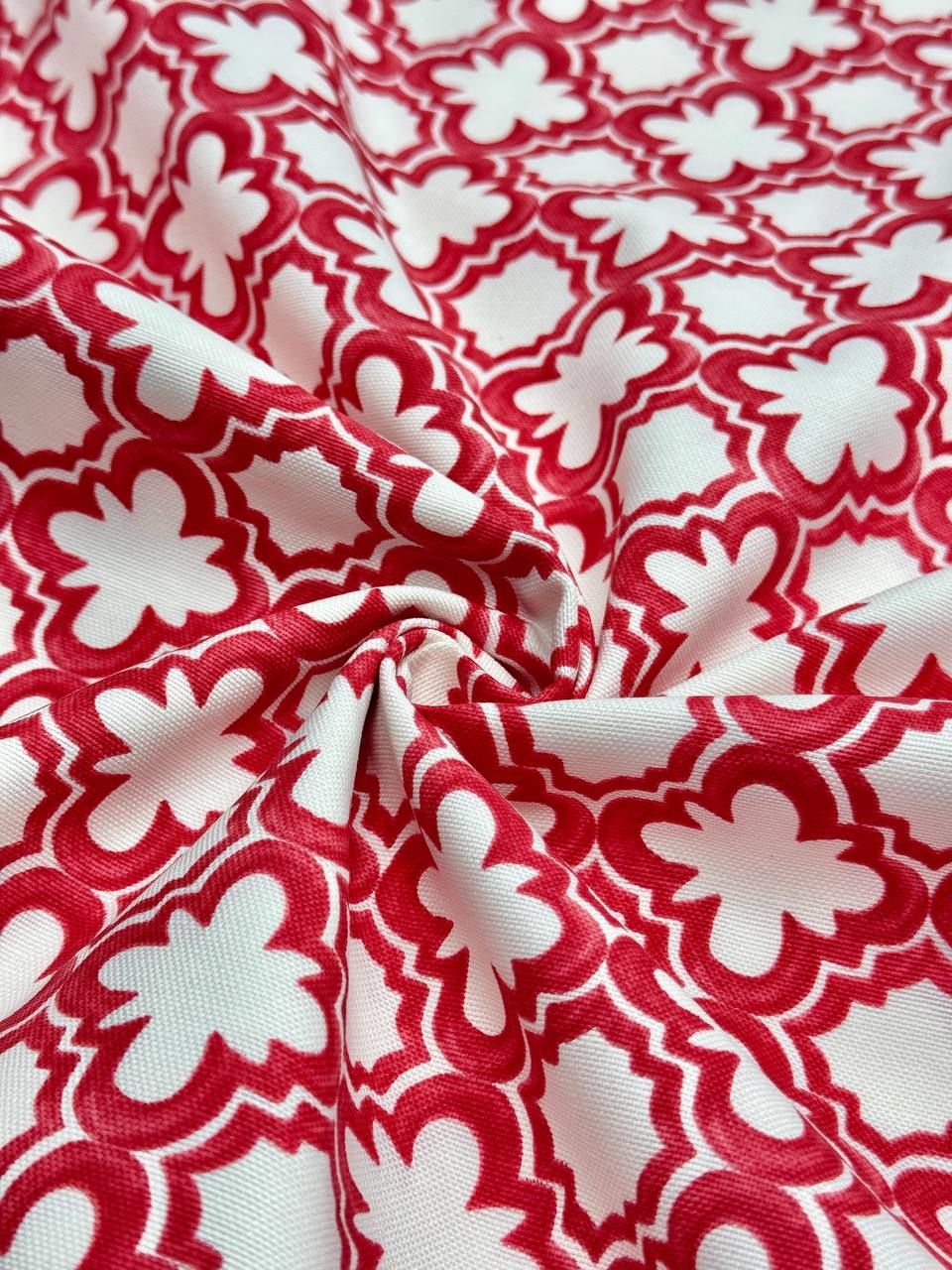 قماش بطة بنقشة جدار أحمر - قماش بطة