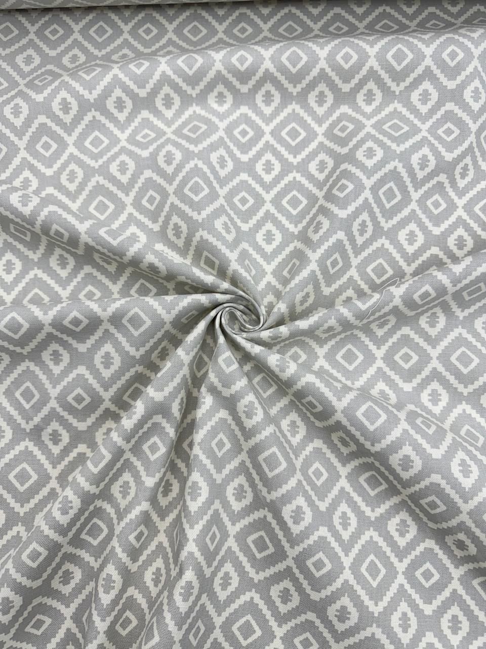 Gri Kilim Desenli Duck Kumaş - Duck Bezi