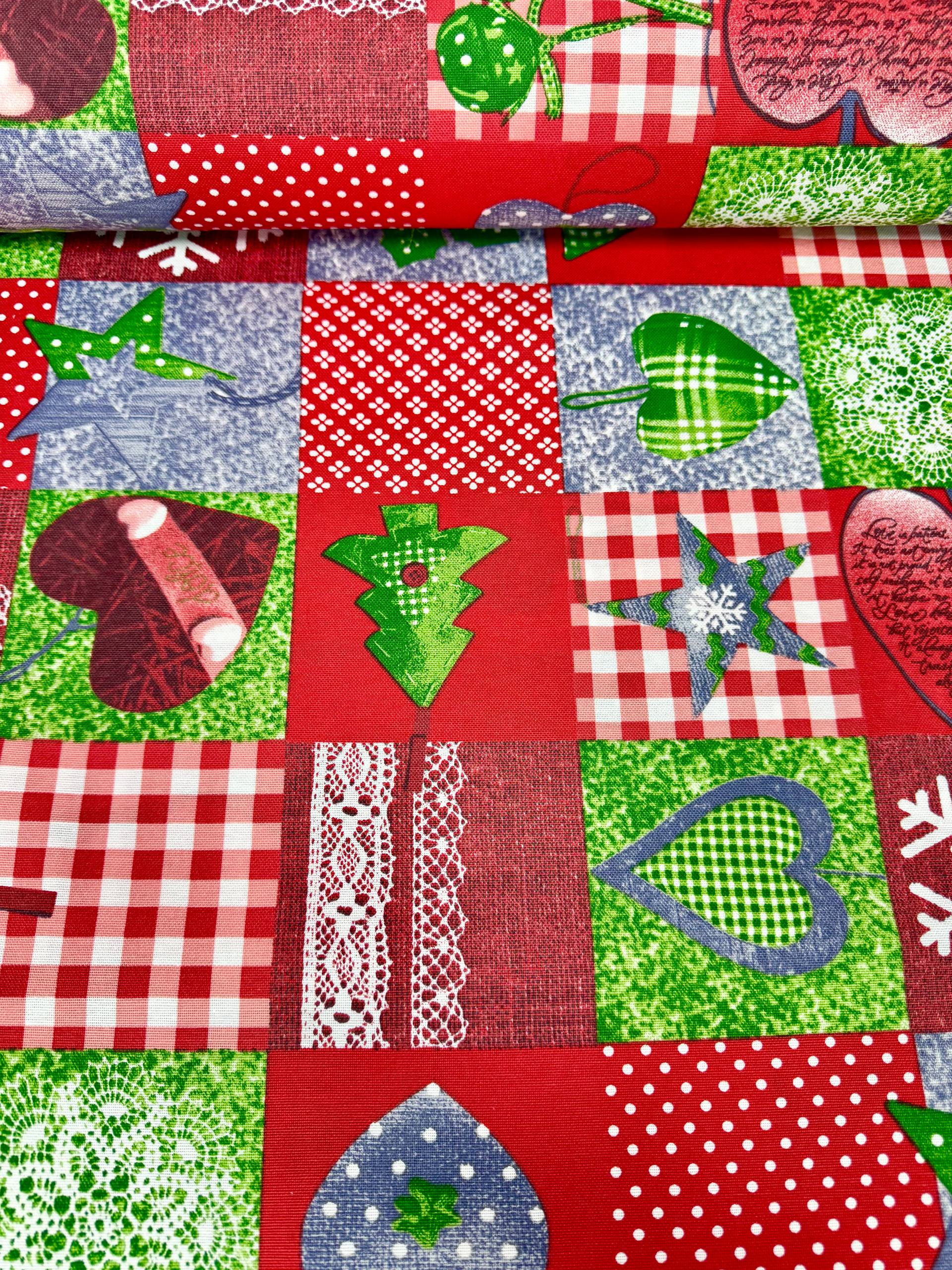 Yılbaşı Desenli Duck Kumaş - Duck Bezi