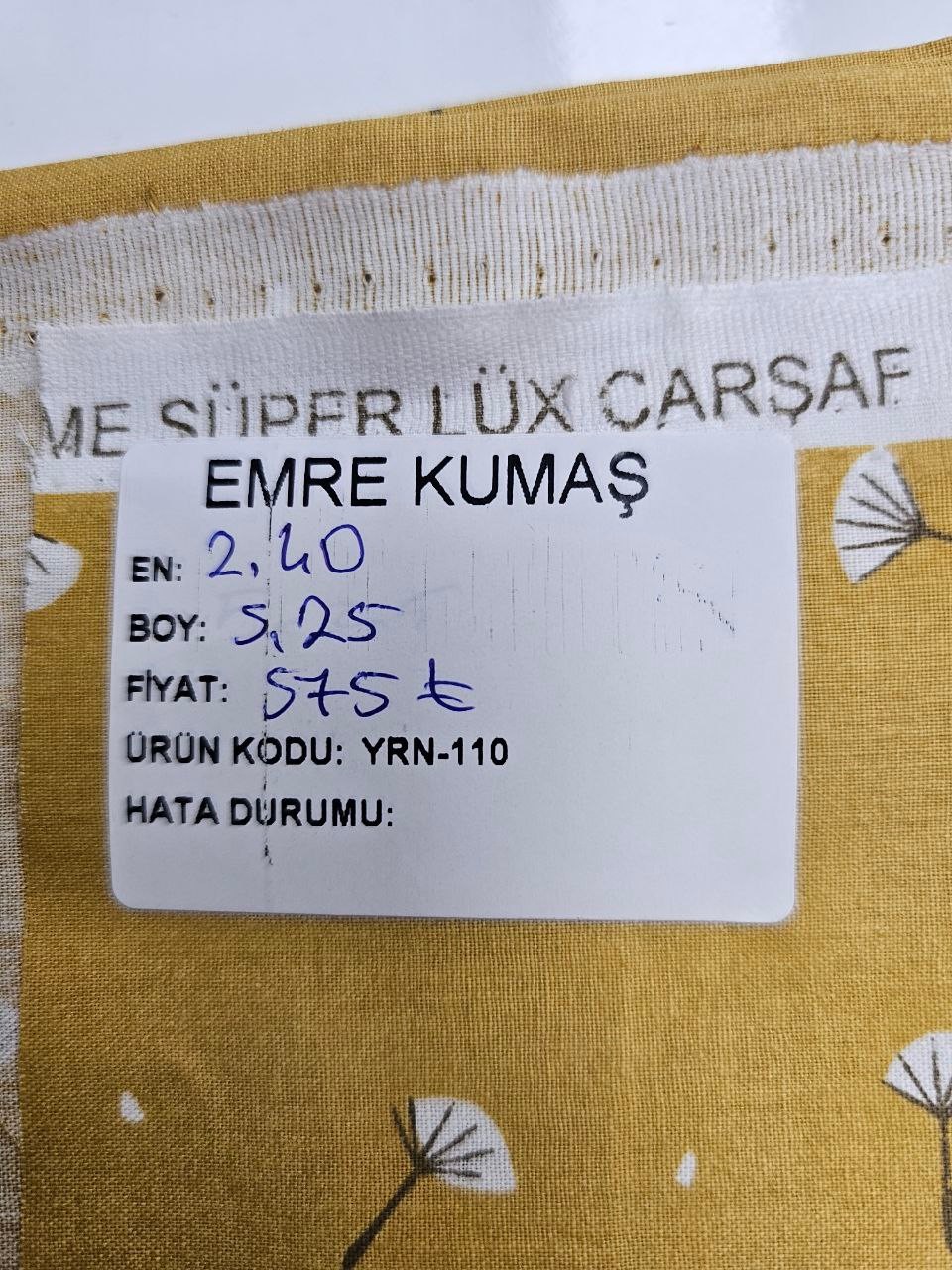 Hardal Sarı Karahindiba Desenli Nevresimlik Poplin Kumaş