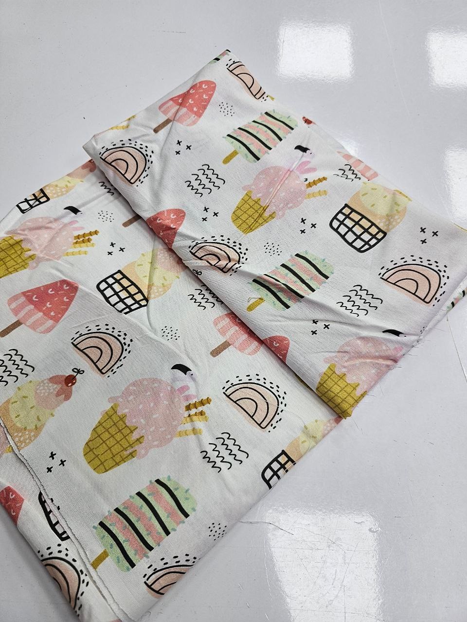 Poplin Duvet Cover Fabric with Ice Cream Pattern