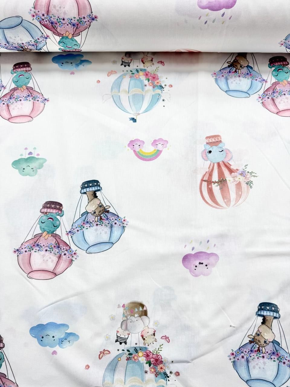 Digital Printed Flying Balloon Patterned Duvet Cover Poplin Fabric