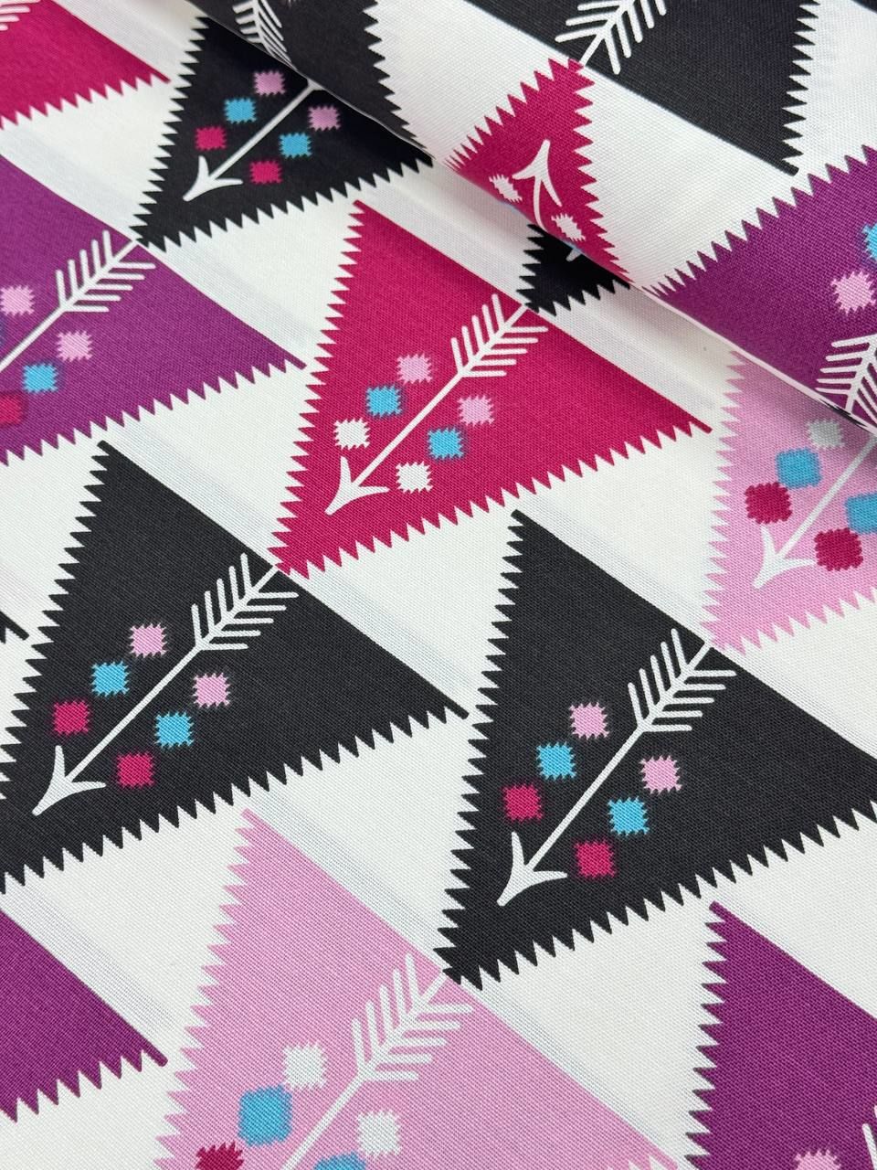 قماش بطة وردي بنمط مثلث أوريجامي - قماش بطة