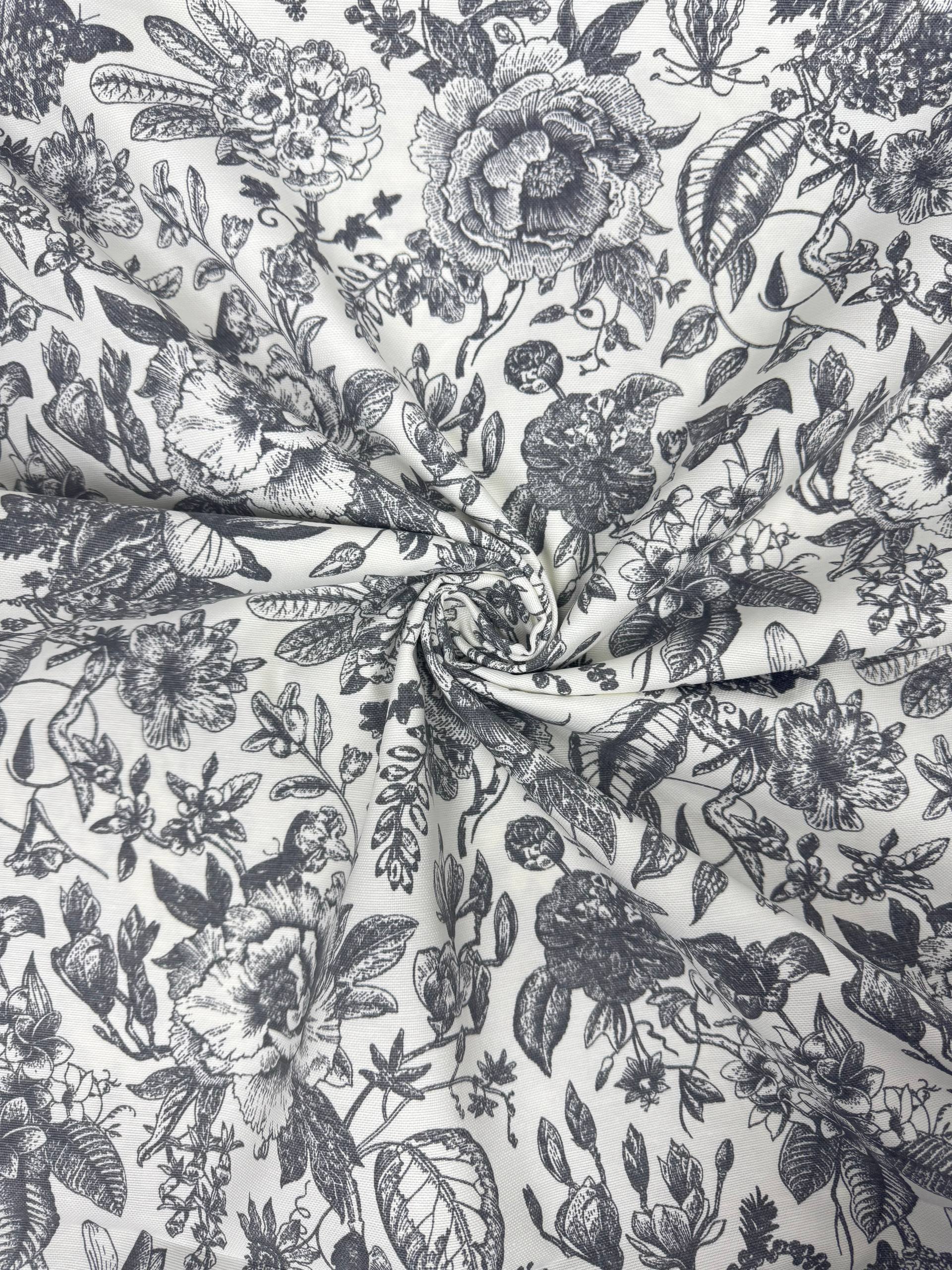 Black Checkered Duck Fabric - Duck Cloth
