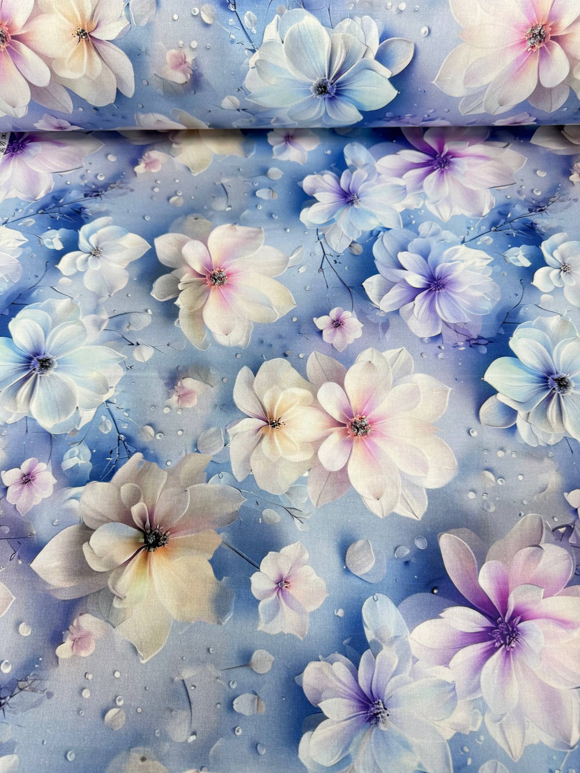 Dijital Baskı Desenli Nevresimlik Poplin Kumaş