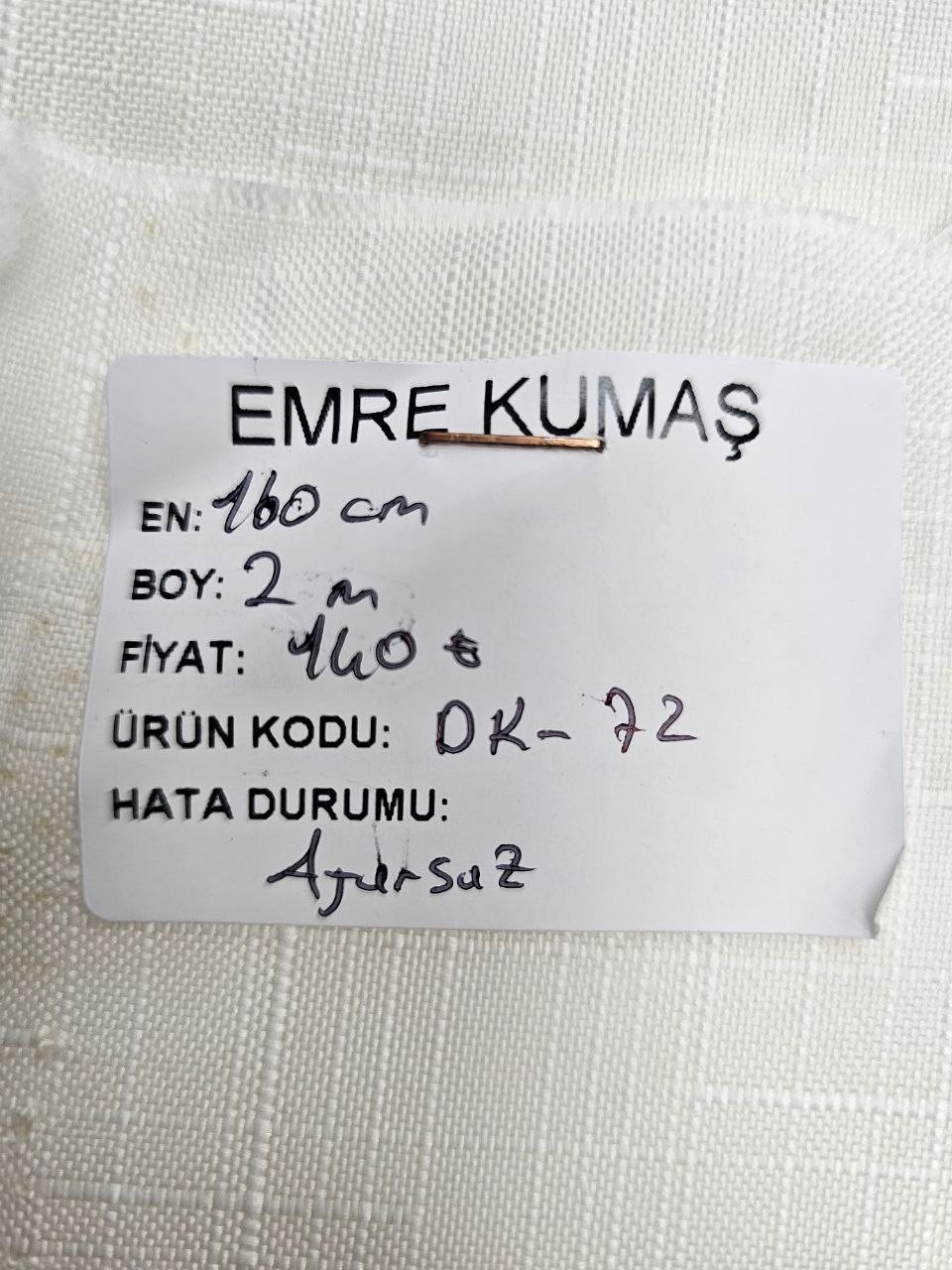 Ekru Ajursuz İsveç Keteni Kumaş